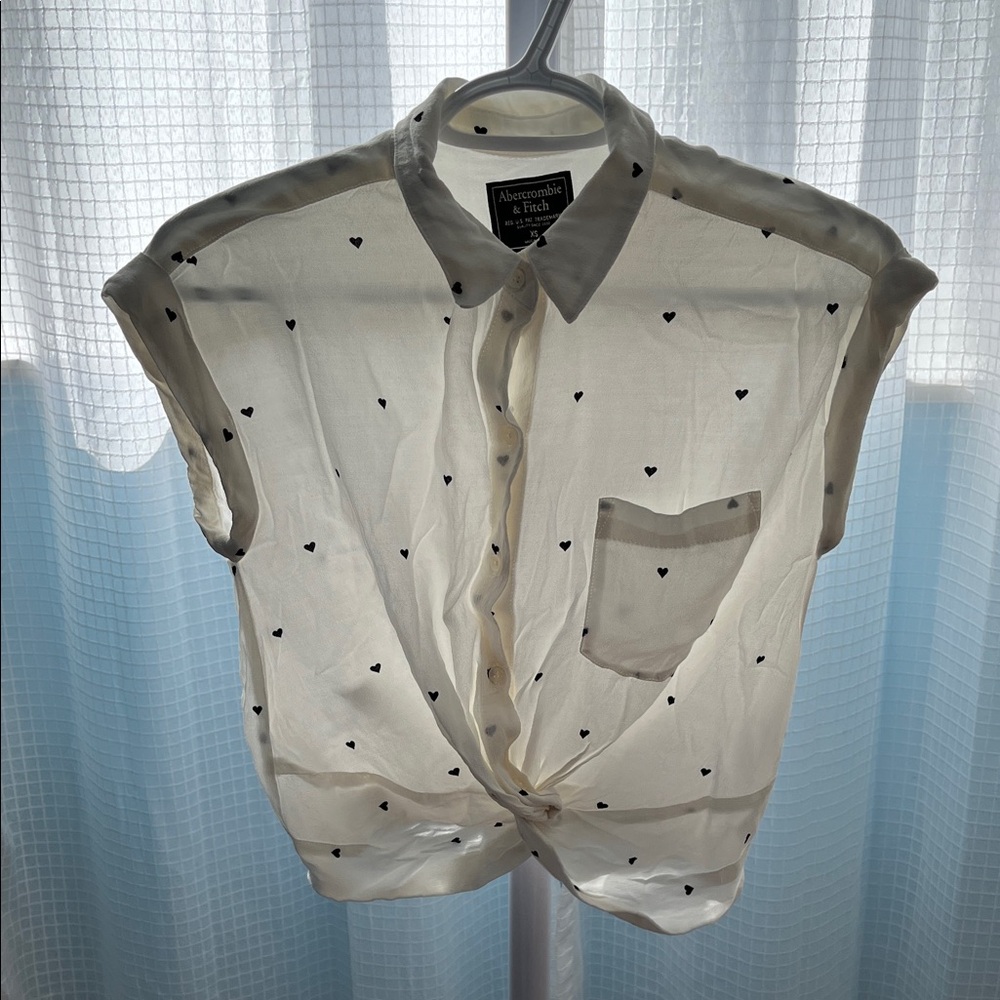 Abercrombie & Fitch Cream Heart Blouse